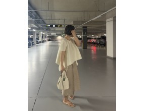 날개각플리츠탑  [3color]