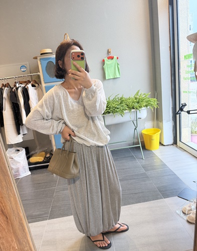 브이넥여름썸머루즈t